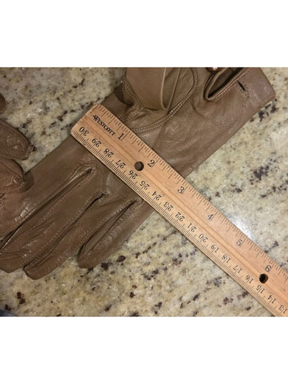 Vintage Womens Size S 6.5 Brown Soft Leather Formal Gloves Italy